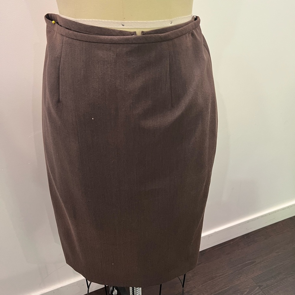 Taupe brown pencil skirt